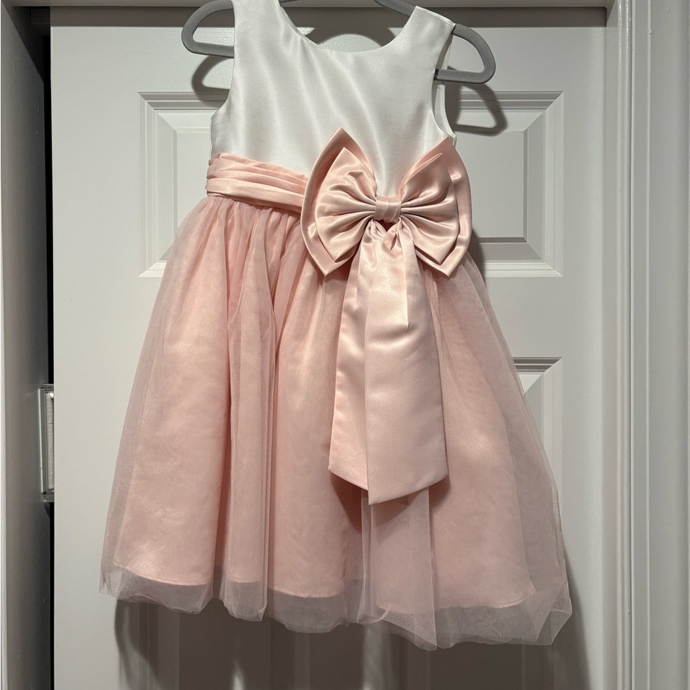 Elegant Pink and White Kids Dress